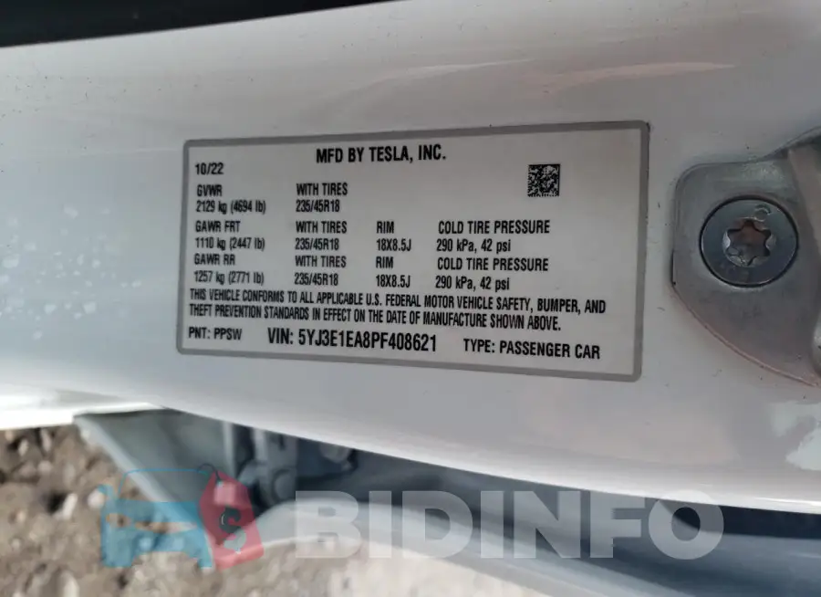 5YJ3E1EA8PF408621 Photo# 12