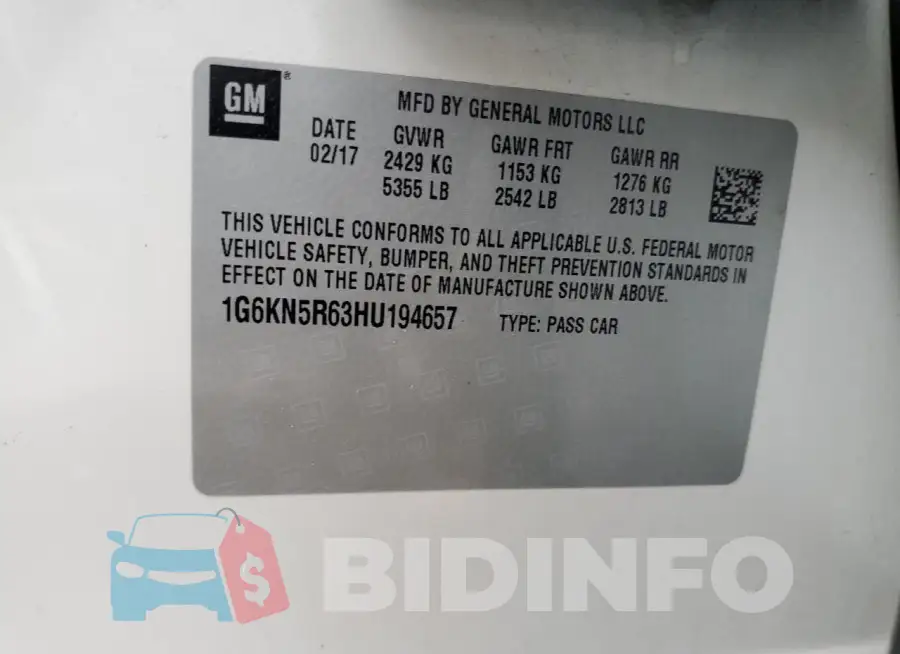 1G6KN5R63HU194657 Photo# 13