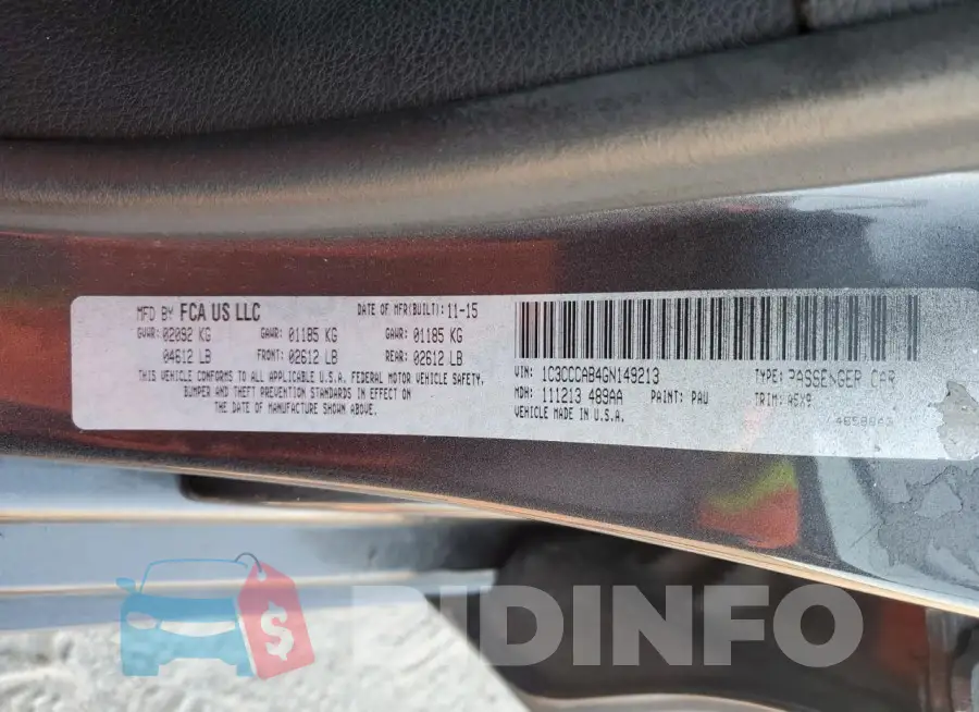 1C3CCCAB4GN149213 Photo# 12