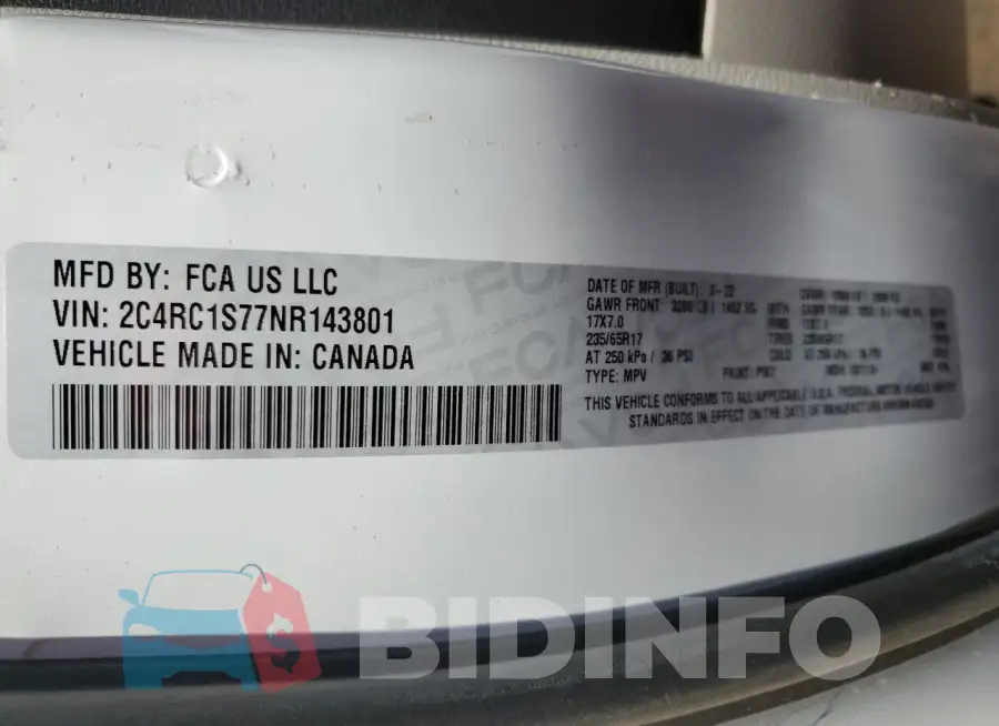 2C4RC1S77NR143801 Photo# 13