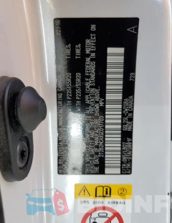 2T2BZMCAXGC017703 Photo# 13
