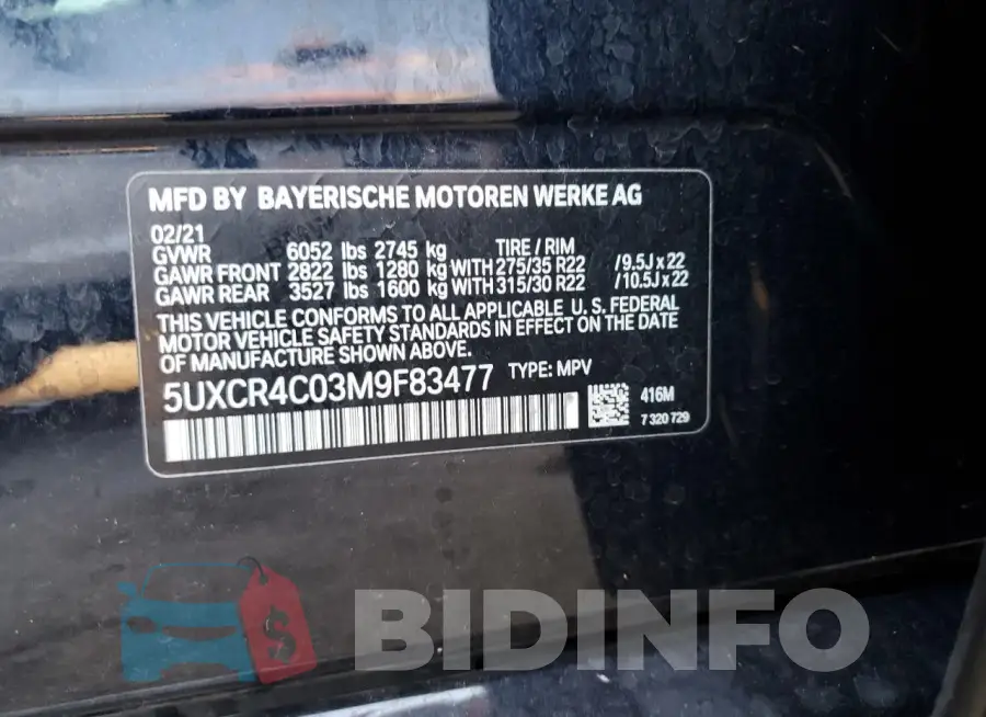 5UXCR4C03M9F83477 Photo# 13