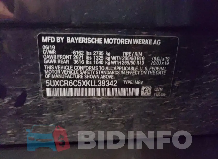 5UXCR6C5XKLL38342 Photo# 12