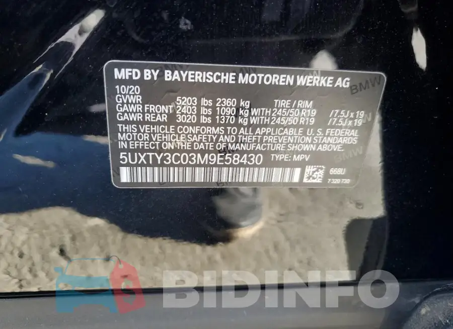 5UXTY3C03M9E58430 Photo# 13