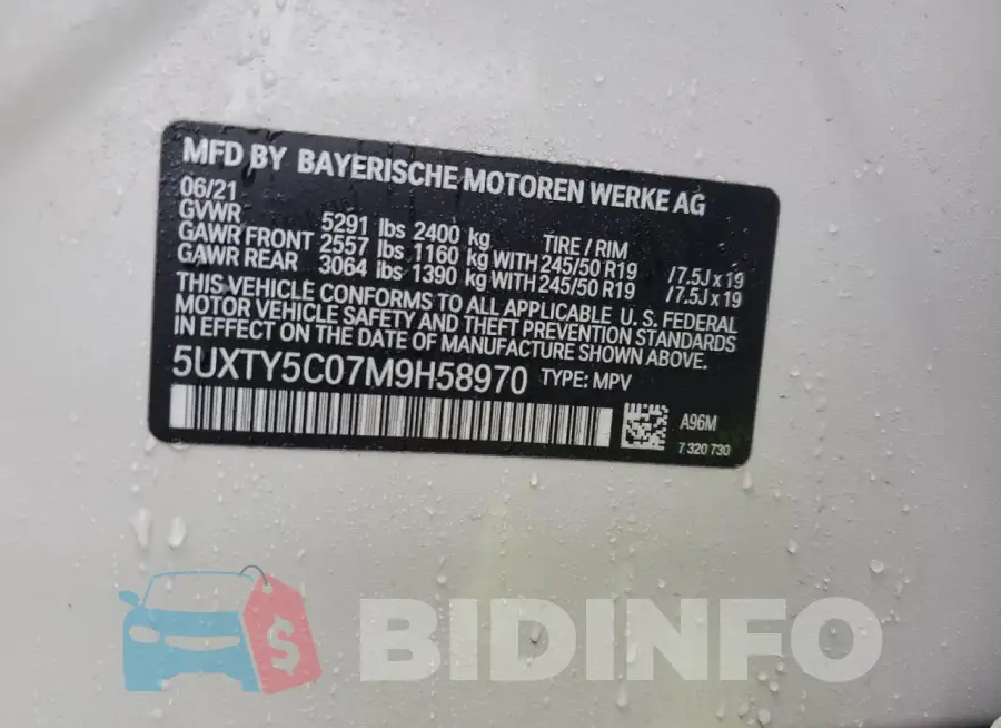 5UXTY5C07M9H58970 Photo# 13