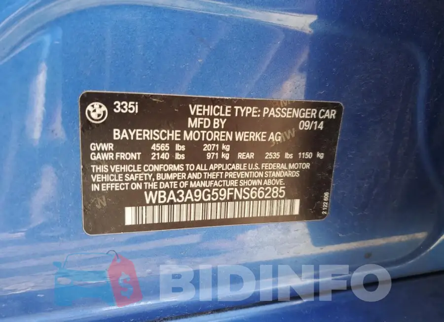 WBA3A9G59FNS66285 Photo# 13