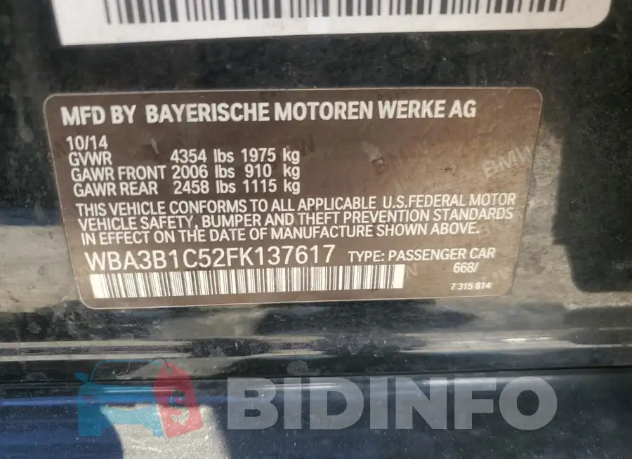 WBA3B1C52FK137617 Photo# 12