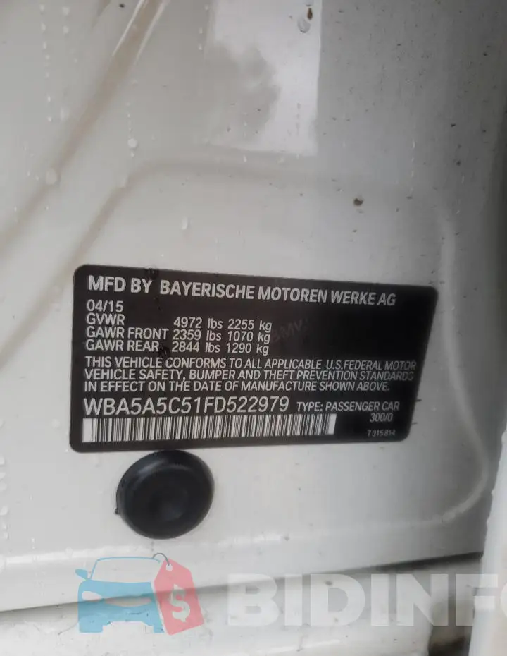 WBA5A5C51FD522979 Photo# 12