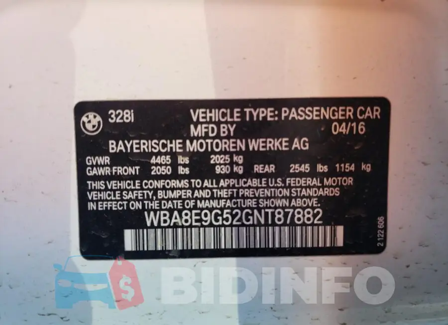 WBA8E9G52GNT87882 Photo# 12