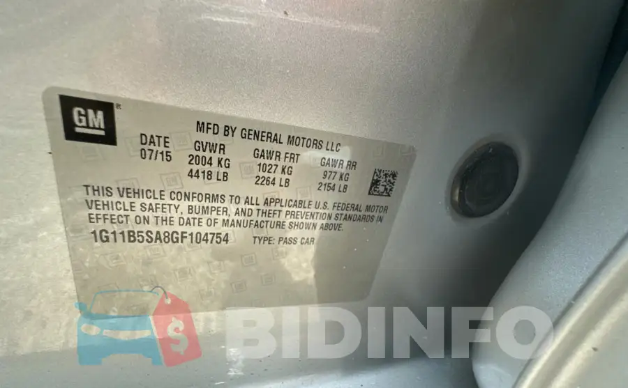 1G11B5SA8GF104754 Photo# 10