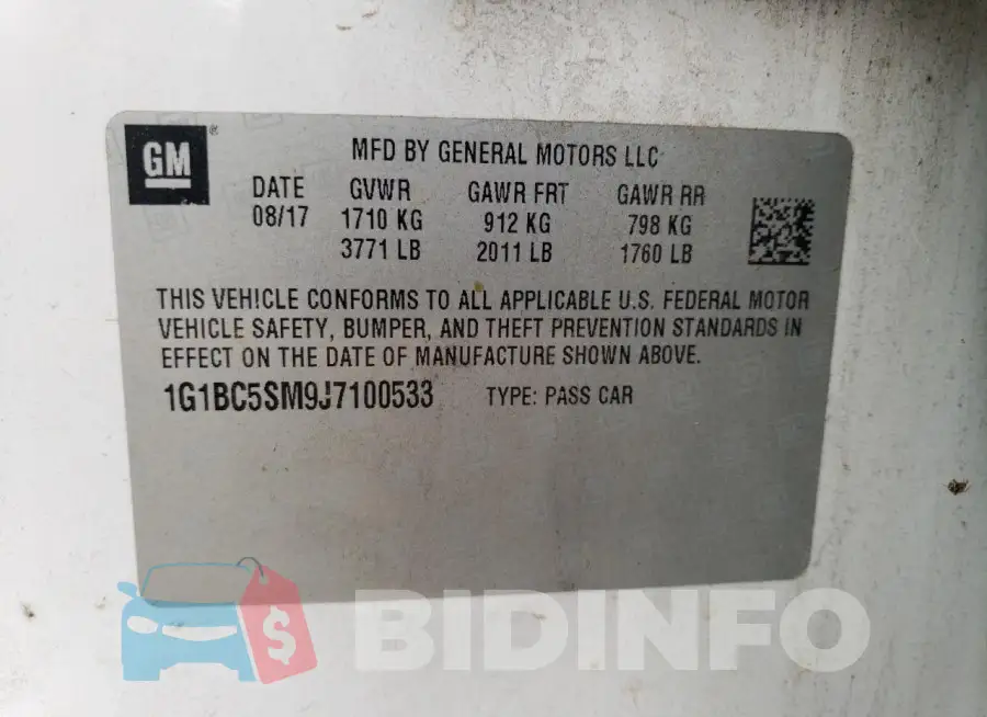 1G1BC5SM9J7100533 Photo# 12