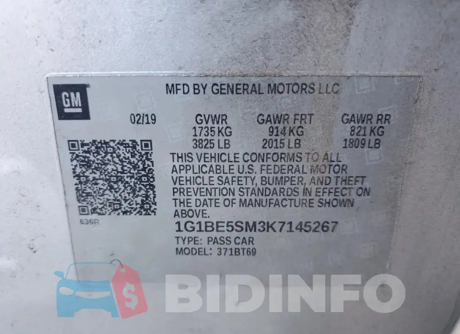 1G1BE5SM3K7145267 Photo# 12
