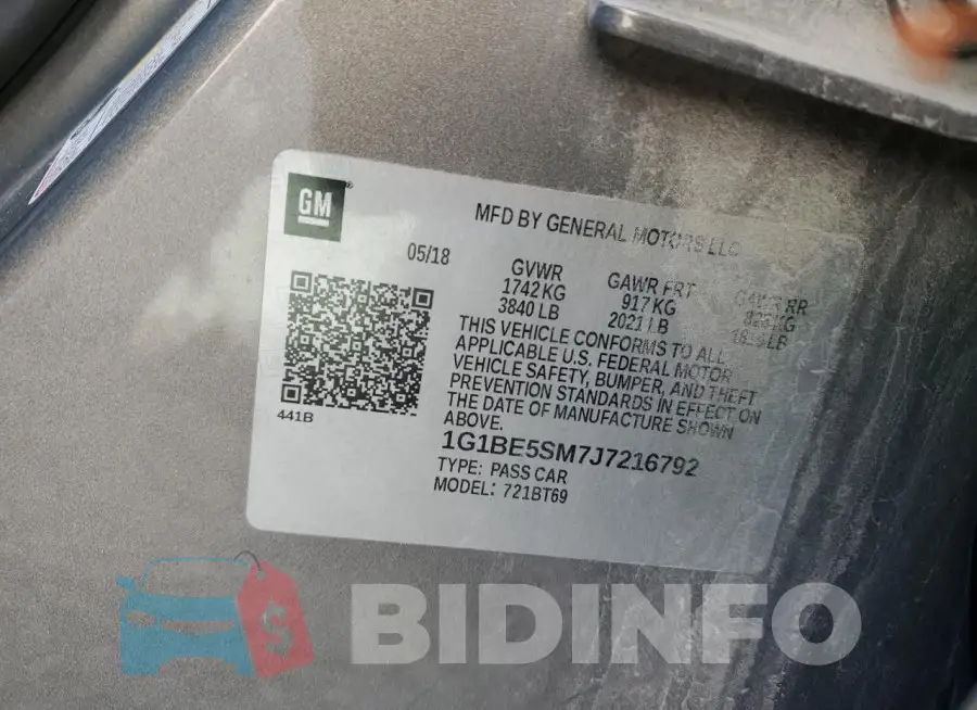 1G1BE5SM7J7216792 Photo# 12