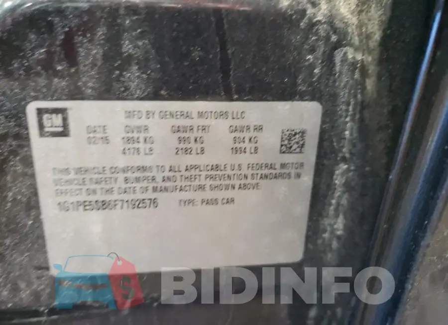 1G1PE5SB6F7192576 Photo# 13