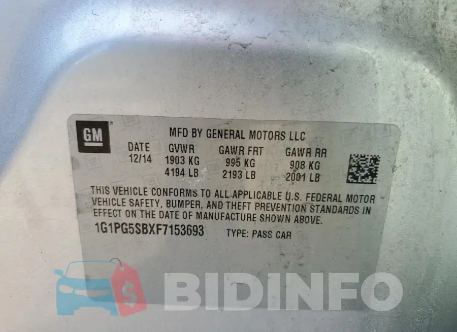 1G1PG5SBXF7153693 Photo# 12