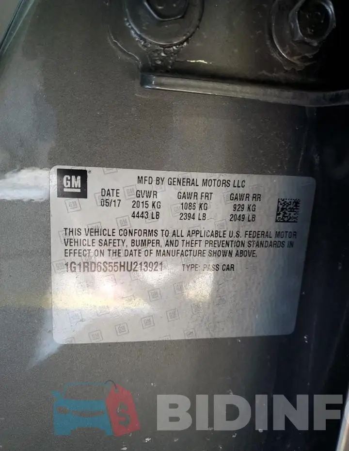 1G1RD6S55HU213921 Photo# 12