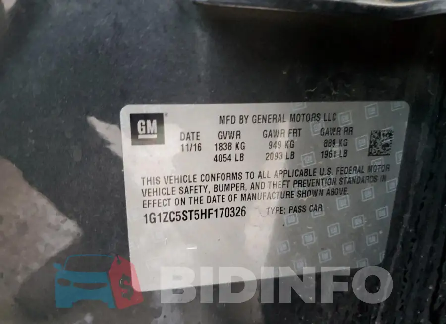 1G1ZC5ST5HF170326 Photo# 12