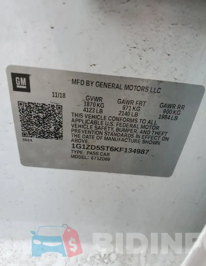 1G1ZD5ST6KF134987 Photo# 12