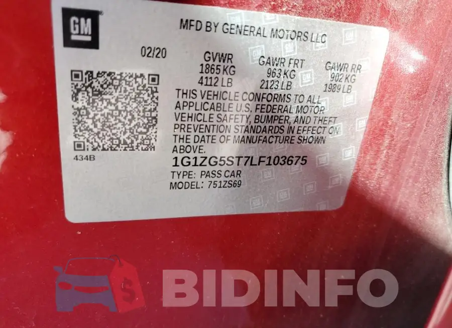 1G1ZG5ST7LF103675 Photo# 13