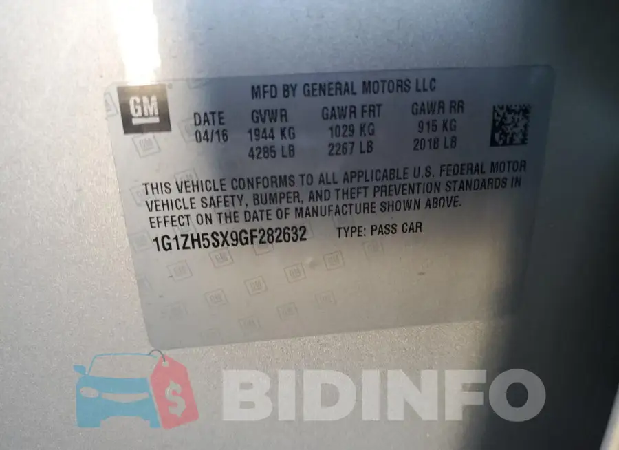 1G1ZH5SX9GF282632 Photo# 13