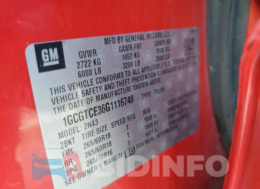 1GCGTCE36G1116740 Photo# 12