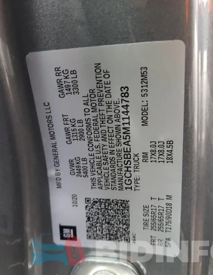 1GCHSBEA5M1144783 Photo# 14