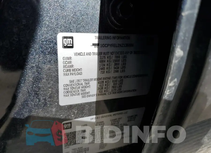 1GCPYFEL2NZ136999 Photo# 12