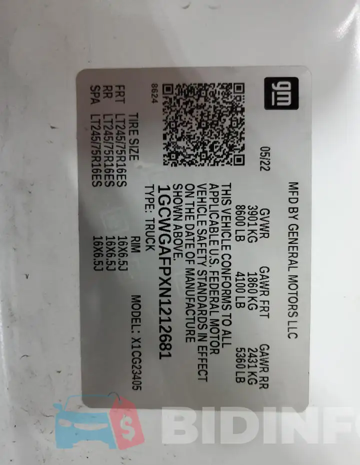 1GCWGAFPXN1212681 Photo# 14