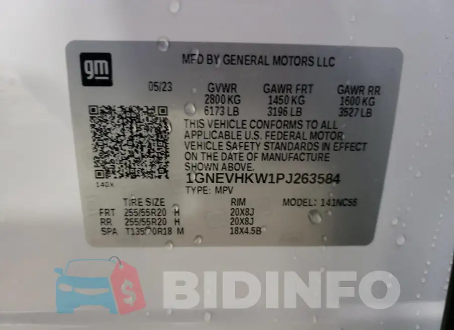 1GNEVHKW1PJ263584 Photo# 14