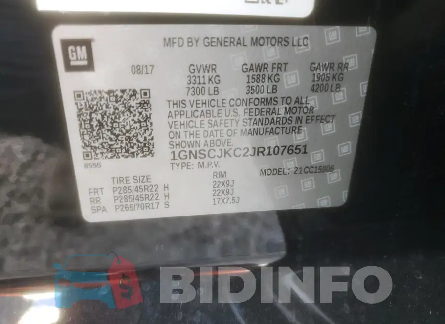 1GNSCJKC2JR107651 Photo# 13