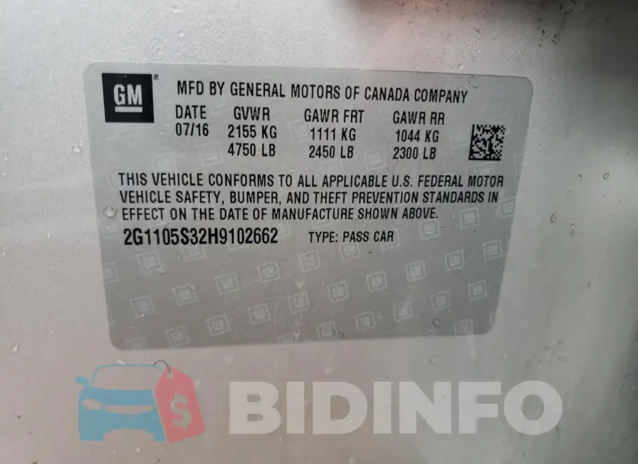 2G1105S32H9102662 Photo# 12
