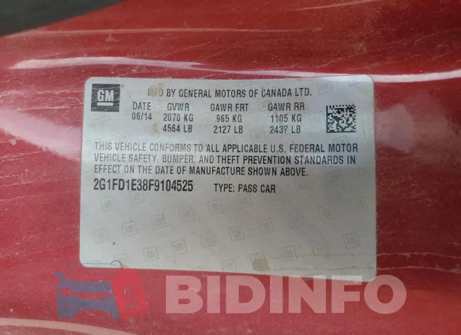 2G1FD1E38F9104525 Photo# 13