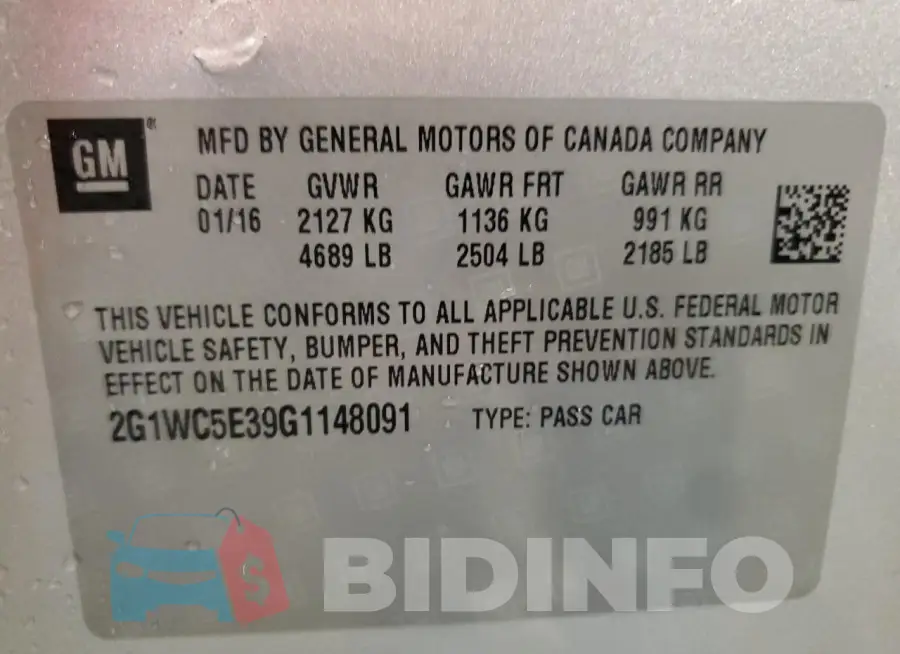 2G1WC5E39G1148091 Photo# 13