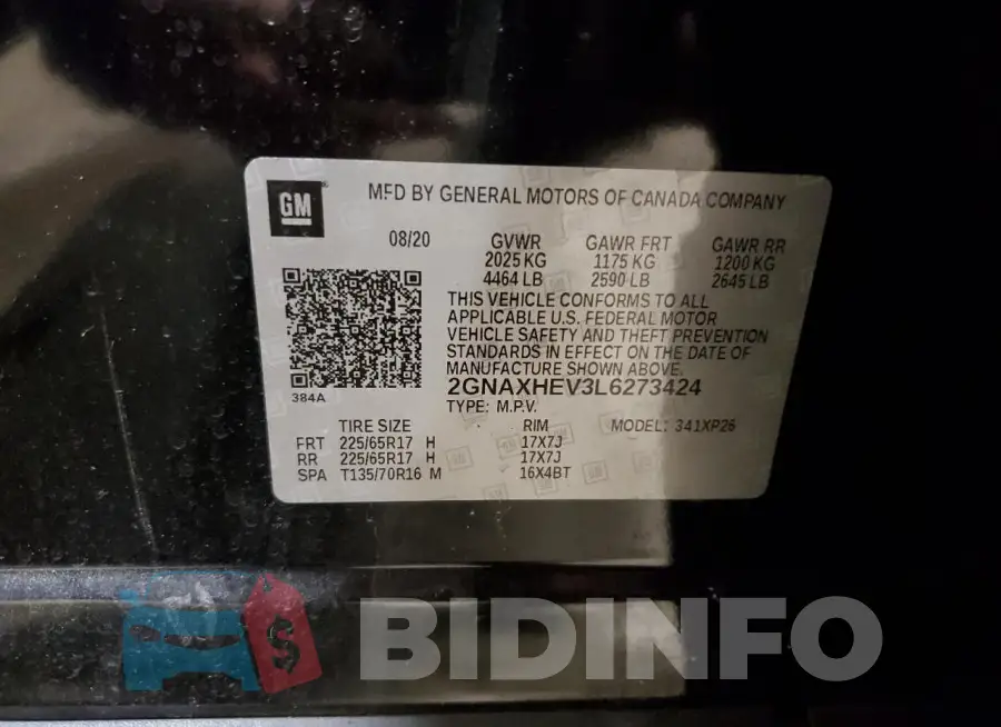 2GNAXHEV3L6273424 Photo# 12