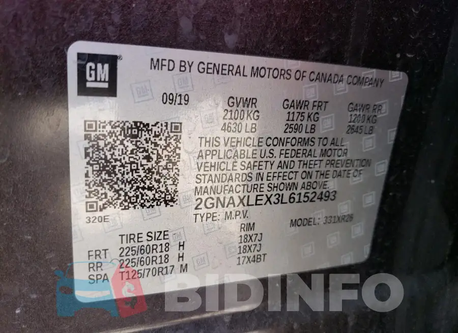 2GNAXLEX3L6152493 Photo# 13