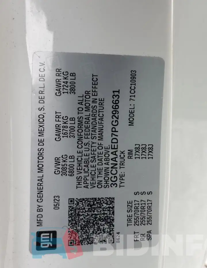 3GCNAAED7PG296631 Photo# 13