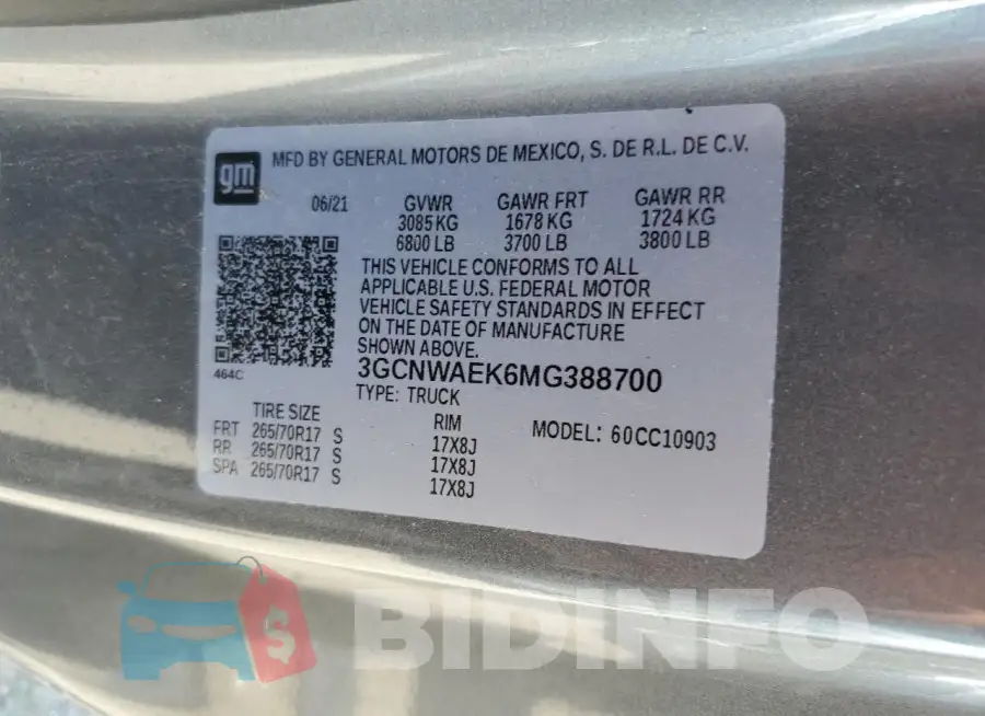3GCNWAEK6MG388700 Photo# 12