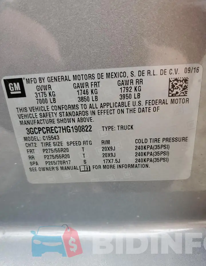 3GCPCREC7HG190822 Photo# 12