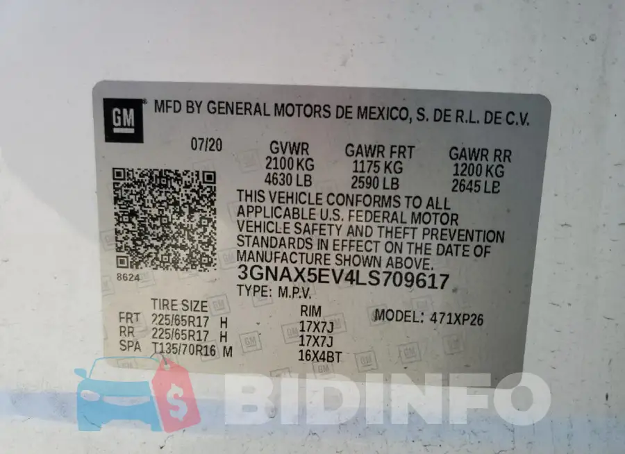3GNAX5EV4LS709617 Photo# 13