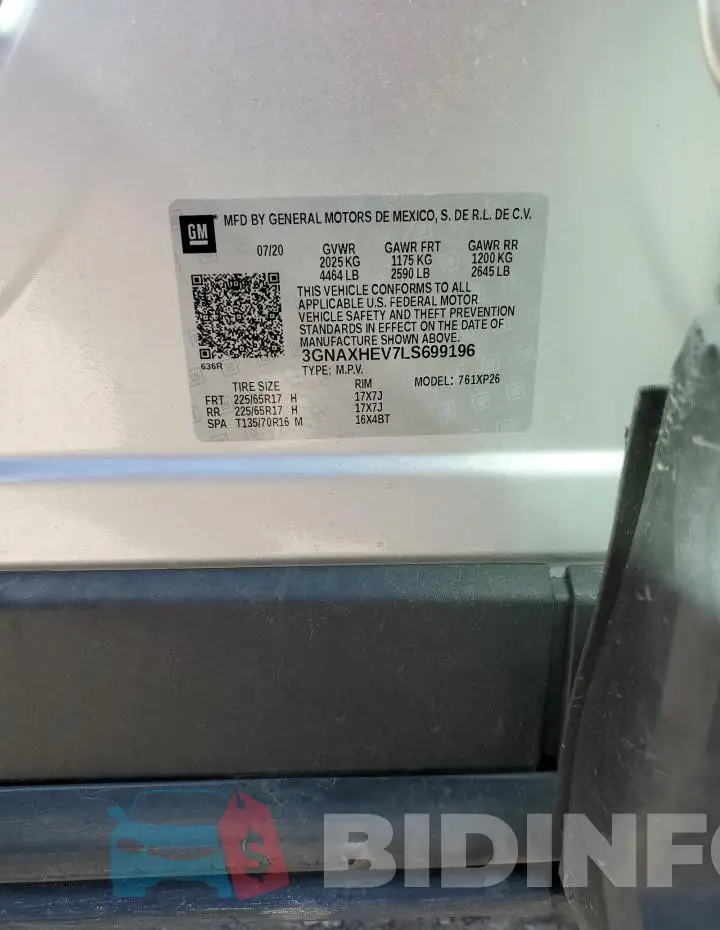 3GNAXHEV7LS699196 Photo# 13