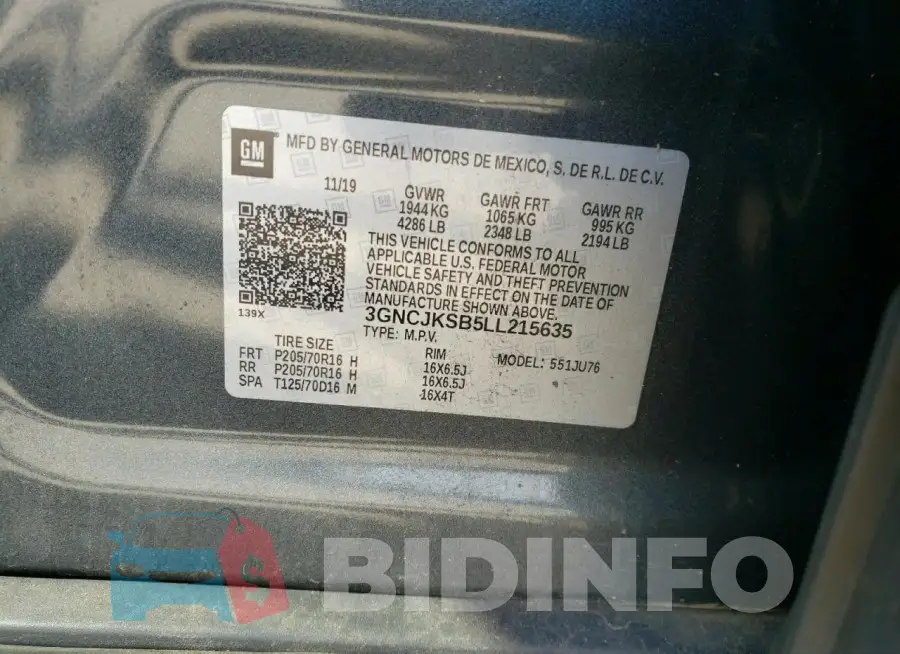 3GNCJKSB5LL215635 Photo# 12
