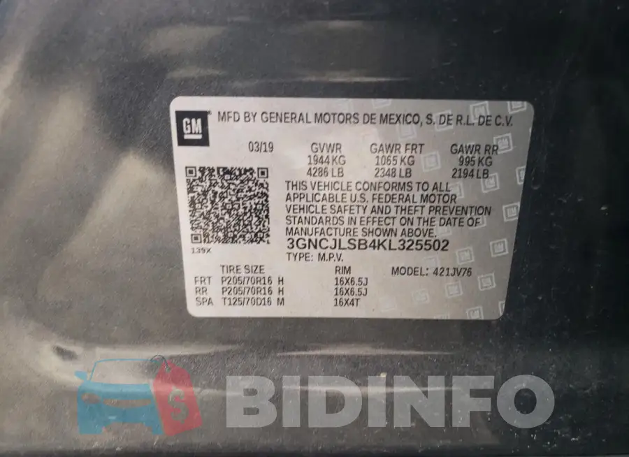 3GNCJLSB4KL325502 Photo# 13