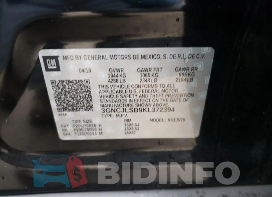 3GNCJLSB9KL372394 Photo# 12