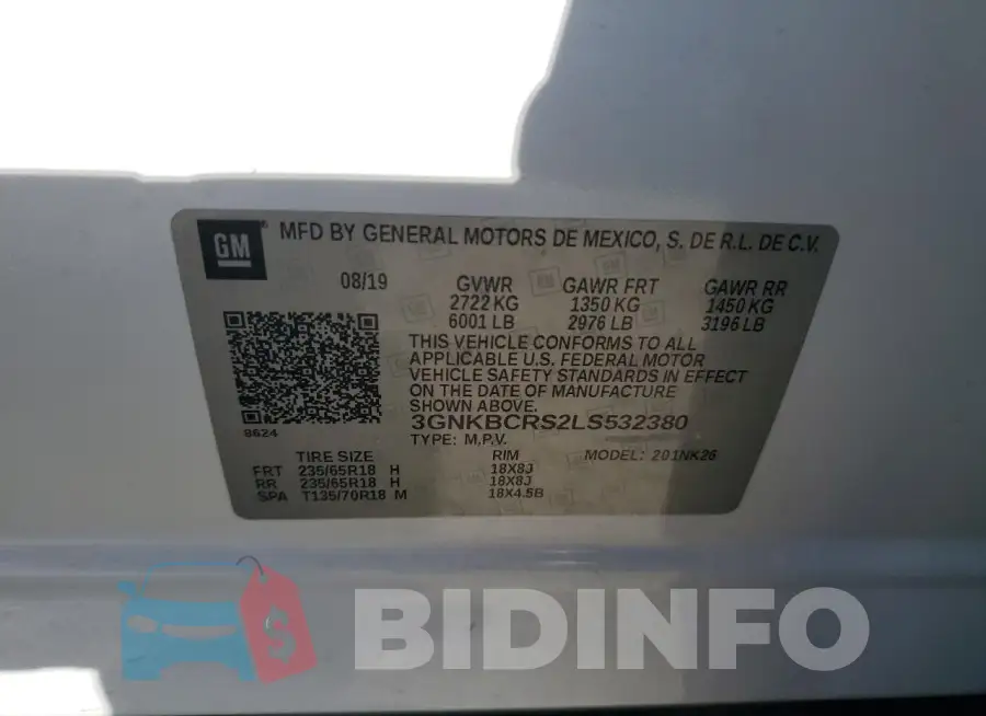 3GNKBCRS2LS532380 Photo# 12