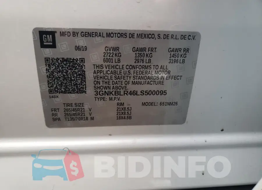 3GNKBLR46LS500095 Photo# 12