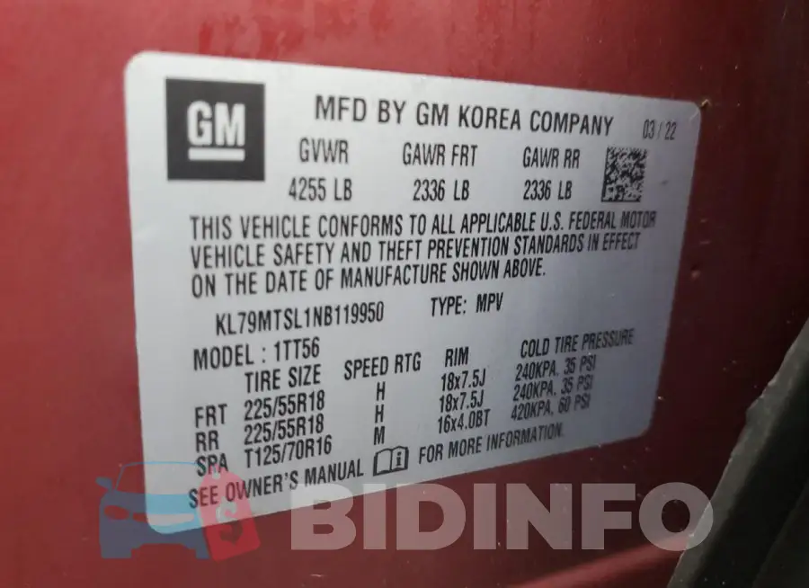 KL79MTSL1NB119950 Photo# 14