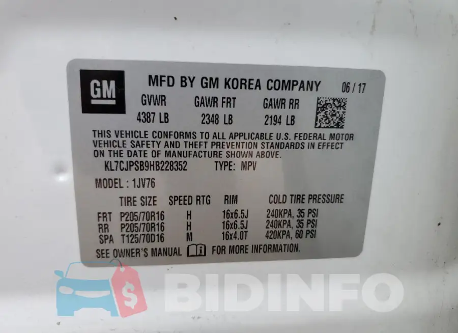 KL7CJPSB9HB228352 Photo# 12