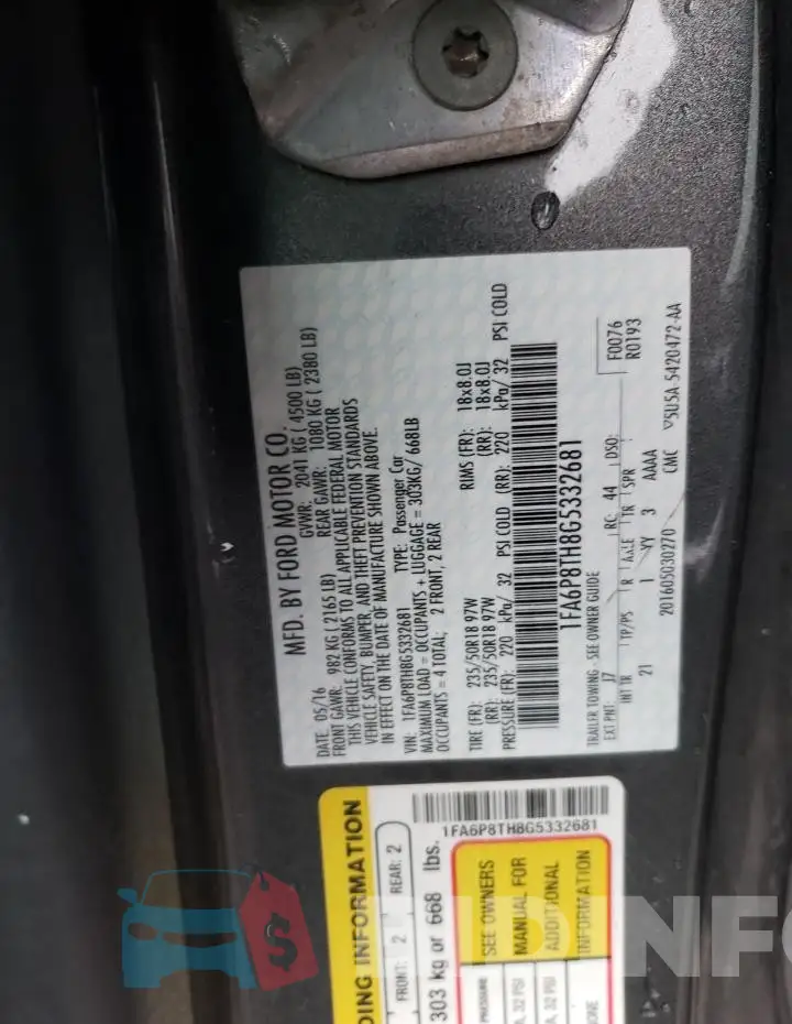1FA6P8TH8G5332681 Photo# 12