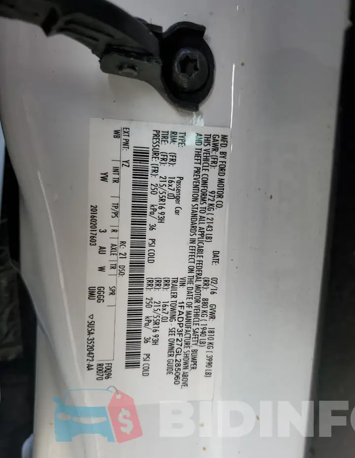 1FADP3F27GL285060 Photo# 12