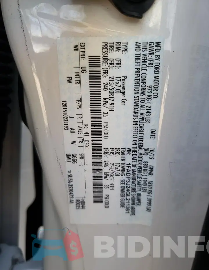 1FADP3J24GL211361 Photo# 12